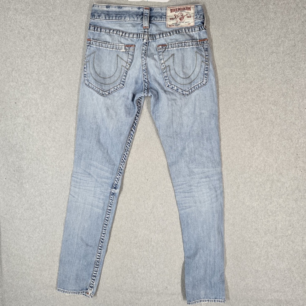 True Religion Women Jeans 28 Light Blue Denim  Skinny Old Multi Indie